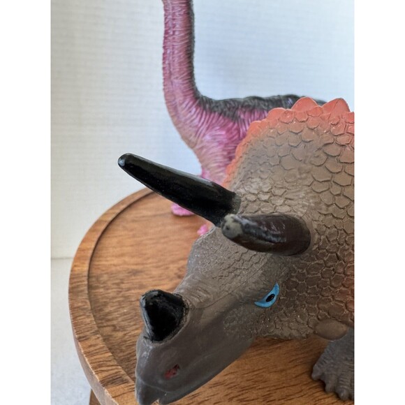 Imperial Brand Triceratops Brown Red 11" And Jaru Brand Red Brachiosaurus - Picture 7 of 7